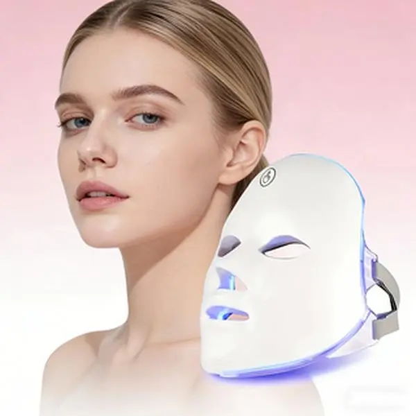 Red Light Therapy for Face, Red Light Mask with 7 Color LED Modes, LED Facial Mask Light Therapy Device, Lightweight Adjustable Face Mask for Home Beauty Care