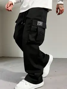 3 Pack Men's Cargo Pants, Casual Street Style Wide Leg Tactical Trousers, Big Pockets, Comfortable and Stylish, Perfect for Outdoor Activities