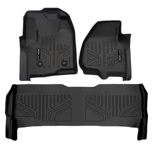SMARTLINER 2 Rows Custom Fit Floor Liners Compatible with 2011 - 2011 Ford F-250 Super Crew (Gasoline | Carpet | 1st Row Bench or Bucket |Not 4x4 Shifters |1st Row Not Over The Hump)