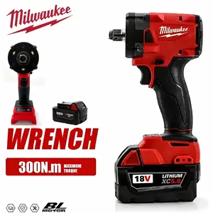 Milwaukee Cordless Impact Wrench 300Nm for Car Tire Change, Home Garage & Wood Plastic Assembly, Compact 1/2" professional Power Tool, Strong Torque Fast & Easy Use