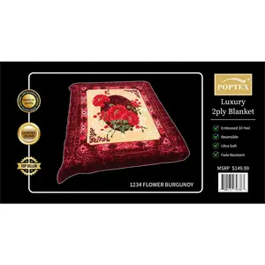 Poptex 12 LB Heavy 2-Ply Blanket Super Soft Mink Winter Blanket with Flower Pattern Animal King Size 220cm x 240cm
