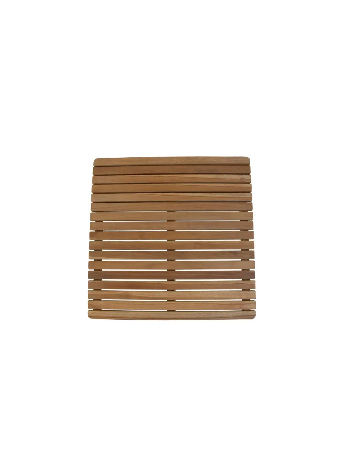212 MAIN Teak Wood Bath Rug - 24x24 in Natural Square, Mildew-Proof, Mold-Resistant, No-Slip, Hygienic Mat-Style Bath Mat for Bathroom Use, Mat-Style Bath Mats, Mold-Resistant Bath Mats