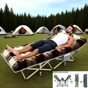 Adult portable camping bed, foldable bed with removable mattress, outdoor heavy-duty camping bed suitable for camping, travel, and vacation, with a handbag that can be given as a Christmas gift
