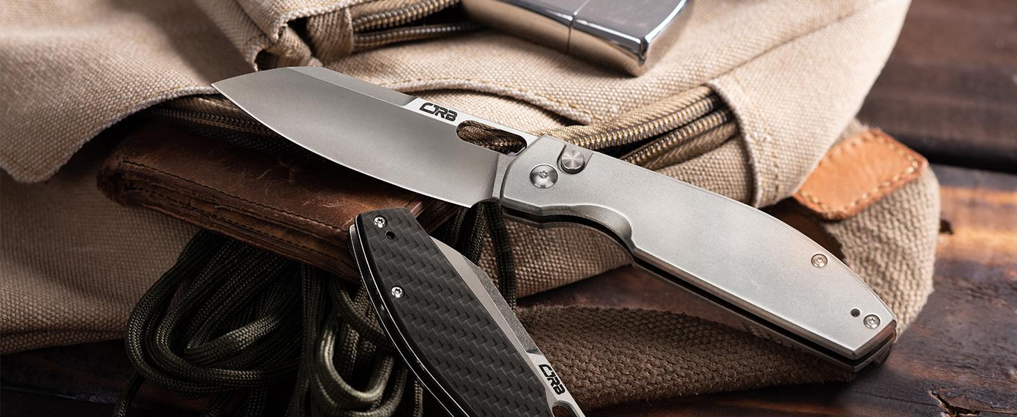 CJRB Ekko Pocket Knives AR-RPM9 Steel Blade, Tactical Knife for Men, Portable Camping Knife for Everyday Carry and FathersDayGift