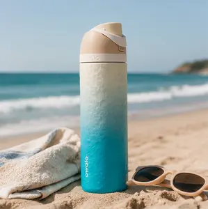 Owala Rolling In 24oz FreeSip Insulated Stainless Steel Water Bottle Leakproof Ocean Blue Travel Bottle
