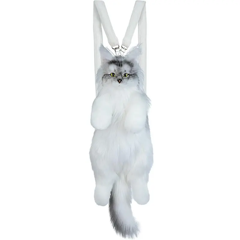 Simulated Maine Coon Cat Backpack Cat Doll Plush Toy Gift Soft Stuffed Cute Animal Design