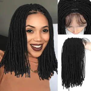 2026 new Full Lace Dreadlock Wig with Baby Hair Short Faux Locs Wig for Women And Men Lightweight Pre-Plucked Micro Locs Wig African American Synthetic Twist Braid Wigs