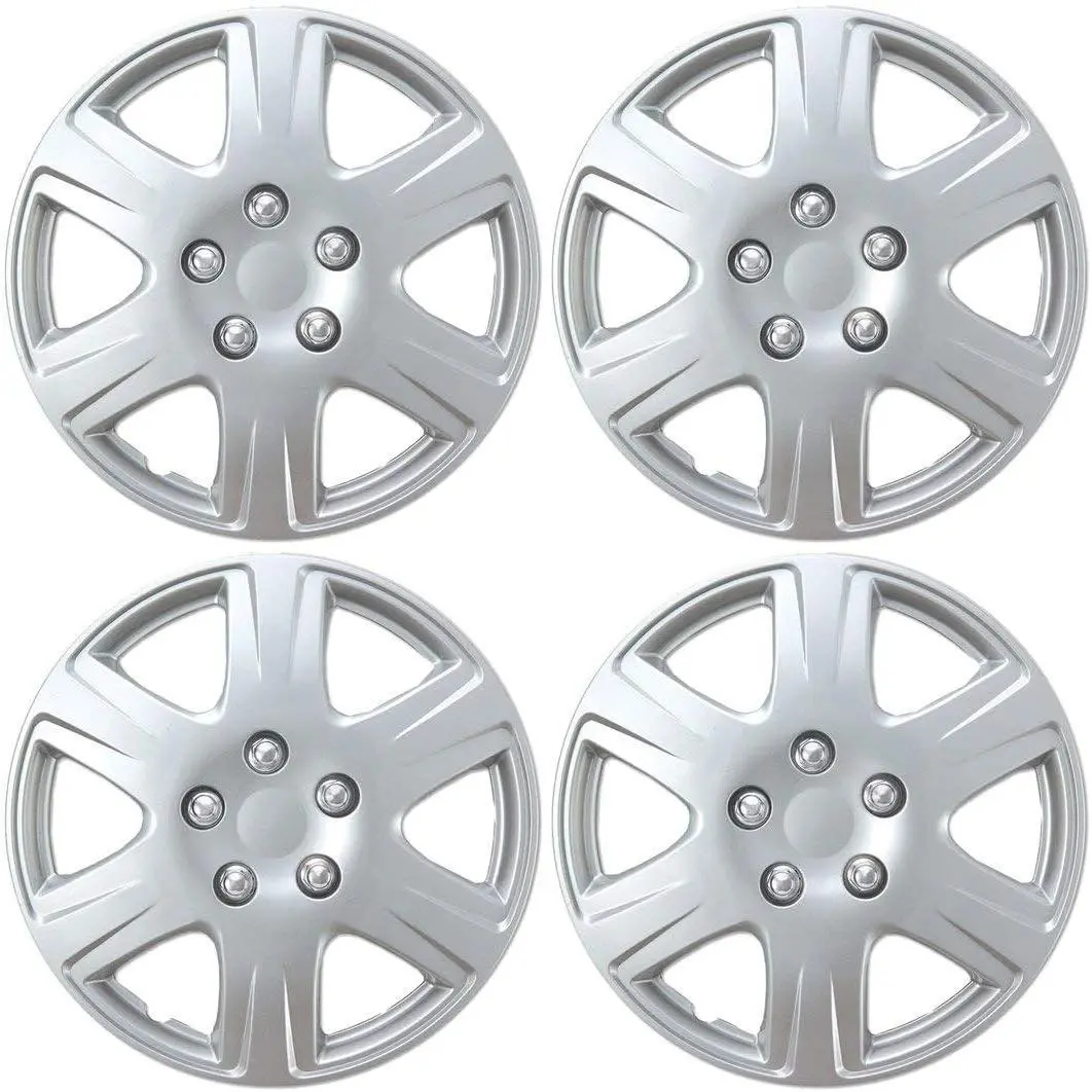 HK993 Silver 15" Hubcaps Wheel Covers for Toyota Corolla (15 inch) – Four (4) Pieces Corrosion-Free & Sturdy – Full Heat & Impact Resistant Grade – OEM Replacement, 4 Pack