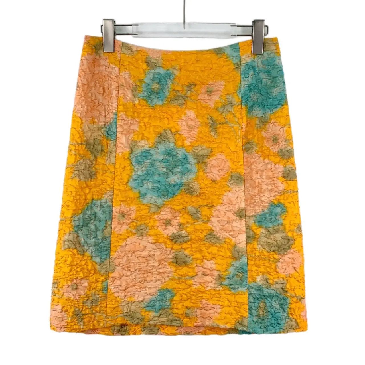 RDLT— Miu Miu Colorblock Floral Silk Skirt Size 40