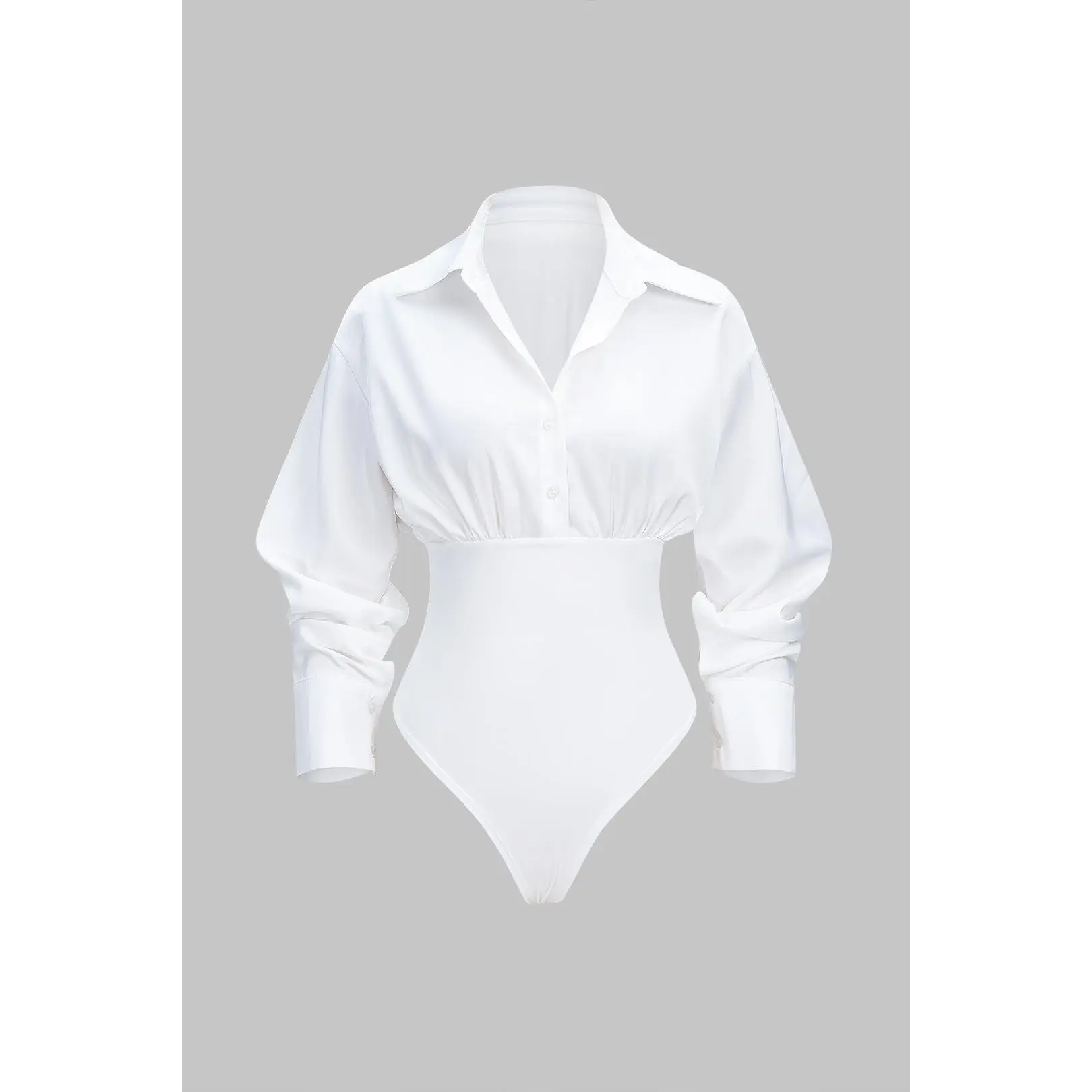 Solid Patchwork Long Sleeve Bodysuit