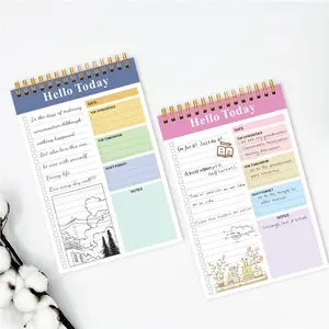 Pastel Floral Weekly Daily Planning Notepad, Habit Tracker To Do Checklist Notepad with Multiple Color Options