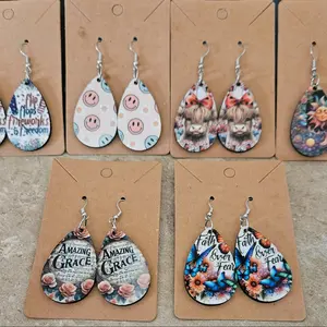 mdf sublimated teardrop earrings