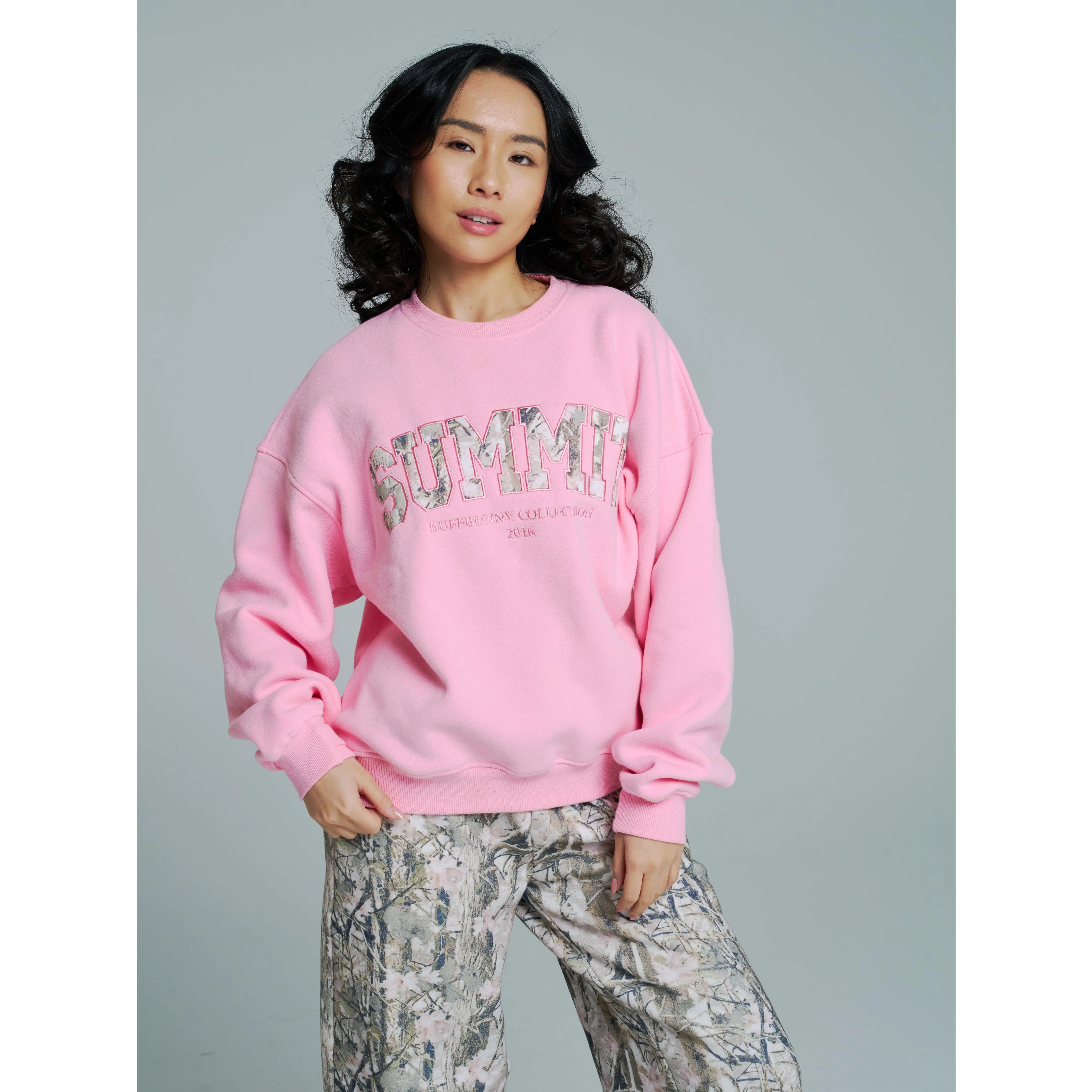 Plush Fleece Crew Pullover - Plastic Pink