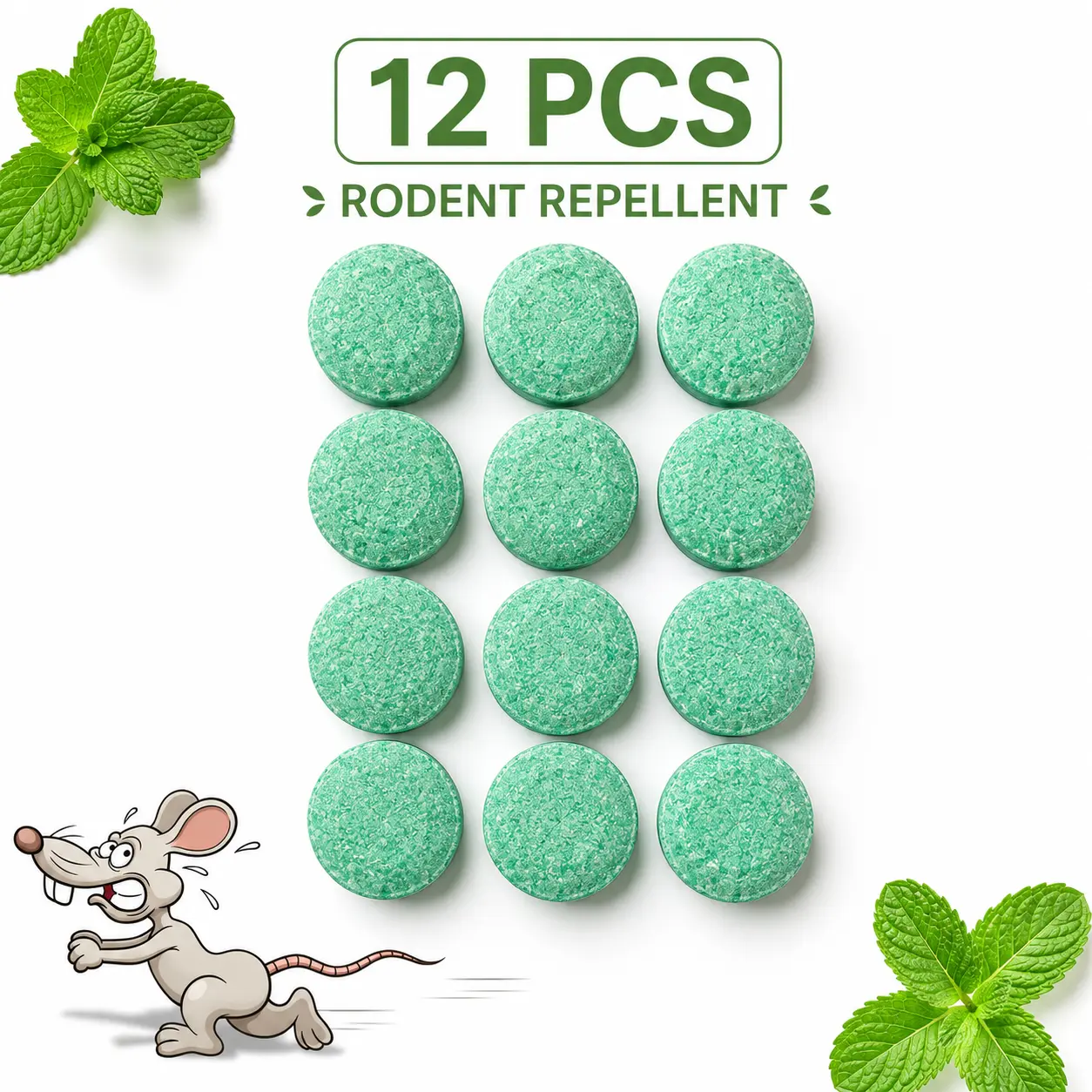 Pesticide-Free Peppermint Rodent Repellent Ball Set (12 Balls per Pack), Non-Toxic Pet-Friendly Pest Control, Natural Deterrent for Rats Mice Squirrels, Indoor Insect Prevention & Outdoor Home Garage Use for Bug-Free Home