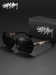 SUPKLEY Simple And Comfortable Sports Style Polarized Sunglasses PC Material Classic Square Frame Fashionable Decoration Driving/Hiking/Fishing TAC Lenses Anti UV Glare Reduction Brand Packaging Holiday Gifts