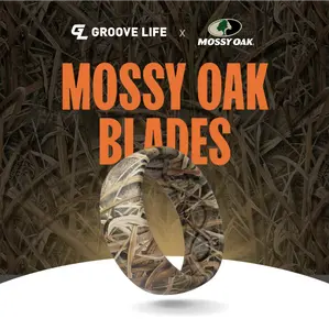 Groove Life Mossy Oak Blades Camo Silicone Ring – Flexible Hunting Wedding Band for Men