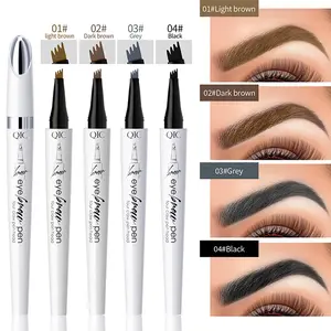 Natural hair-stroke eyebrow pencil, micro-fork tip waterproof brow pen, creates defined edges, perfect for precise filling, daily wear, and soft glam event makeup., Cosmetic, Waterproof Ink