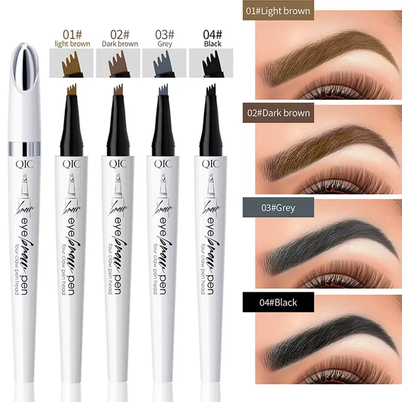 Natural hair-stroke eyebrow pencil, micro-fork tip waterproof brow pen, creates defined edges, perfect for precise filling, daily wear, and soft glam event makeup., Cosmetic, Waterproof Ink