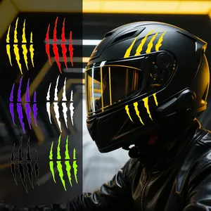 Multi Colored Monster Claw Line Sticker, Suitable for Motorcycle Helmets - Bold and Vivid Design, Durable Polyester, Easy To Stick and Remove, High Visibility High-quality Sticker, Suitable for Riders, Motorcycle Accessories, and Rider Equipment