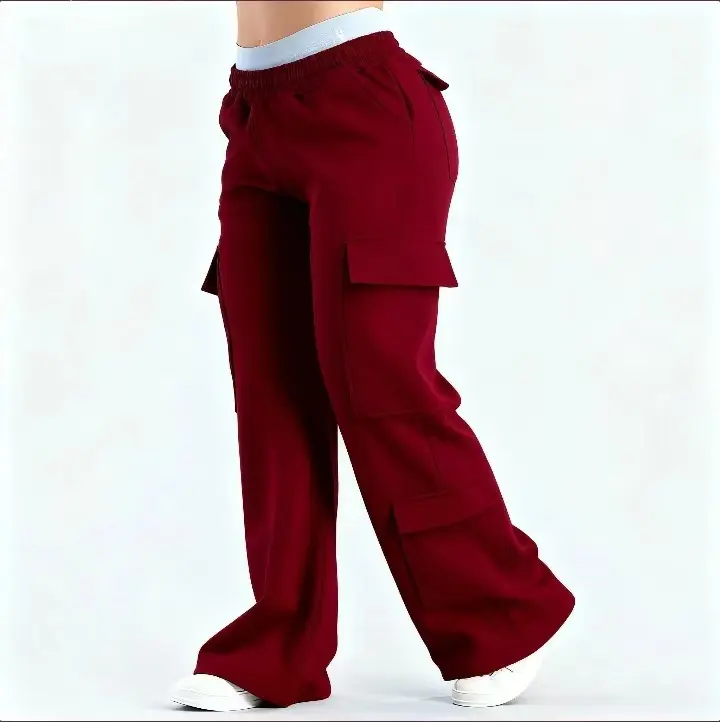 Women's High Waisted Wide Leg Cargo Sweatpants - Baggy Athleisure Wear, Casual Loose Fit Joggers with Pockets, Baggy Sweatpants