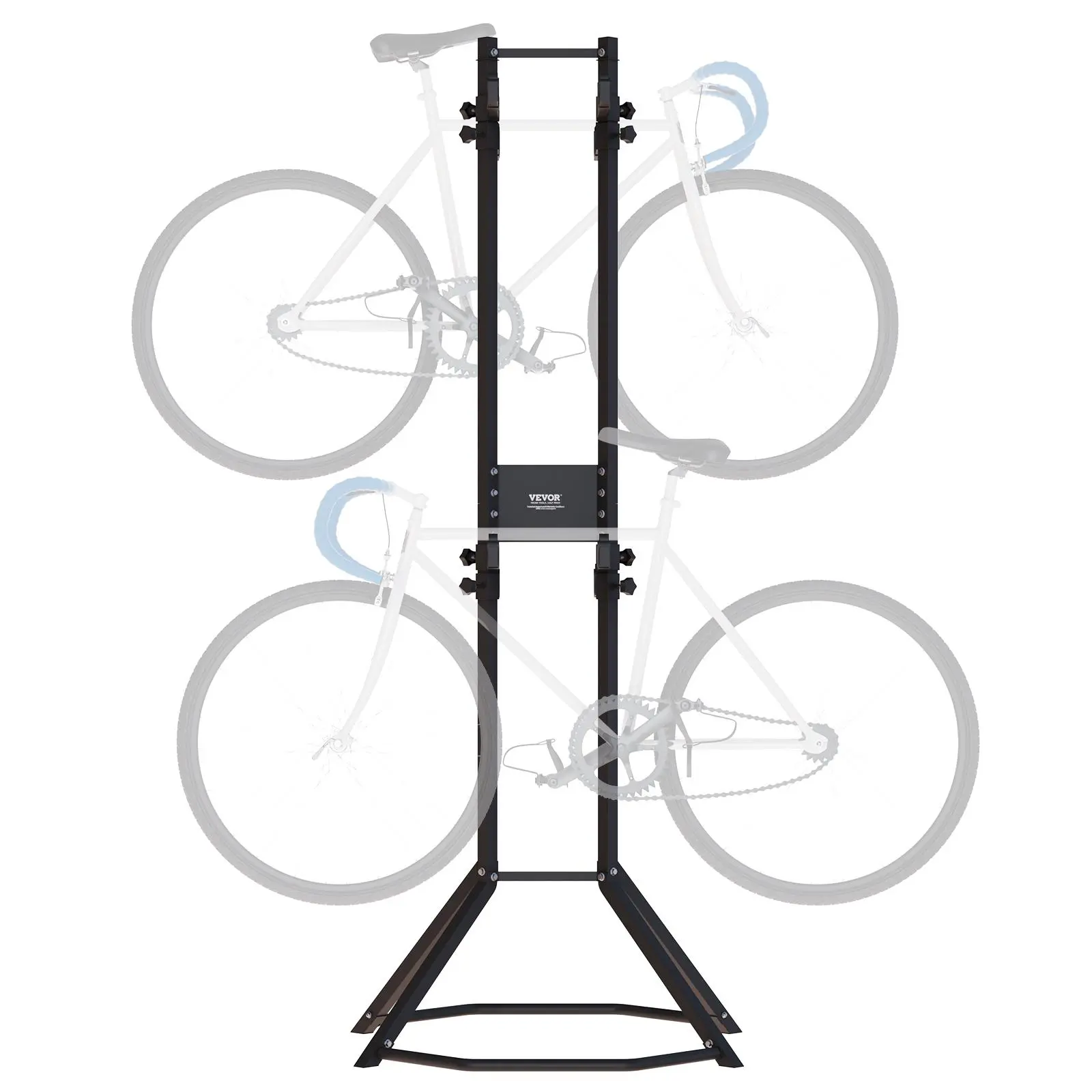 【Summerfinds】VEVOR 4 Bike Storage Rack, Free Standing Gravity Wall Vertical Bike Rack, Fully Adjustable Bike Rack Garage, Sturdy Steel & Easy Assemble, for Garage, Living Room, Shed, Holds Up to 260 lbs Black Organiser Set