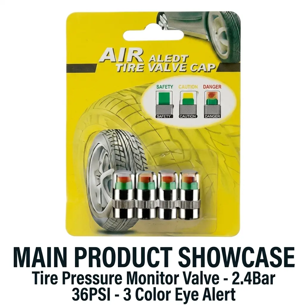 YXCY Car Tire Pressure Monitor Valve, tire valve stem caps, car tire caps,tire pressure caps, 2.4Bar 36PSI 3 Color Eye Alert Tire Pressure Monitor Valve Stem Cap for Medium-Sized, Small, Motorbikes, Bicycles