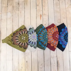 Cotton Head Wraps Stretchy Mandala Head Bands Handmade Hair Accessories Boho Hippie Hair Wraps Unisex Style Bohemian Hair Wrap