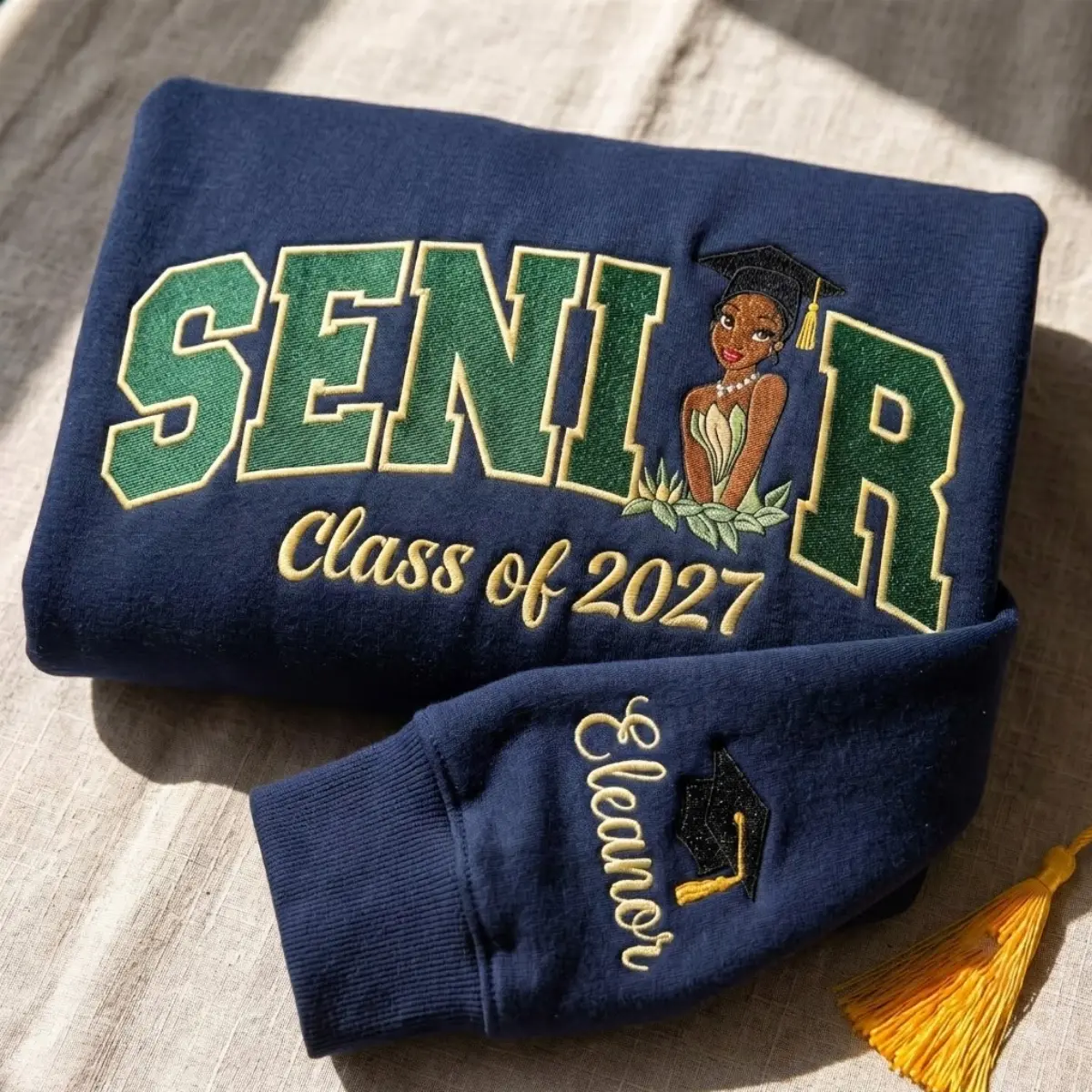 [Please Leave A Note Custom Name]Senior Class of 2027 Embroidered Sweatshirt, Graduation Crewneck, Senior Year 2027 Pullover, Class of 2027 Gift, Graduate Sweater, Senior Girl Sweatshirt, Graduation Gift, College Bound Tee