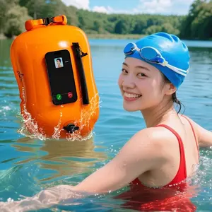 Swimming Safety Float Belt with Dual Air Bags, Thickened Swimming Pack, Anti-Drowning Outdoor Rescue Buoyancy Waist Strap