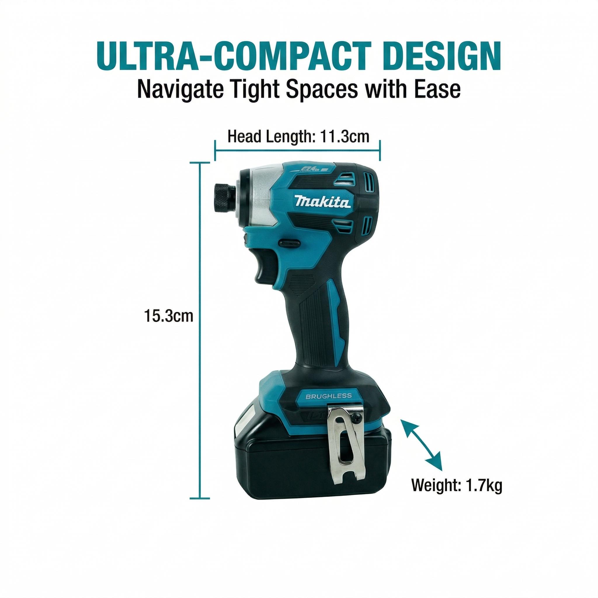 Makita DTD173 18V Cordless Impact Drill With Battery Charger for Mechanical Repair Electric Driver Brushless High Torque