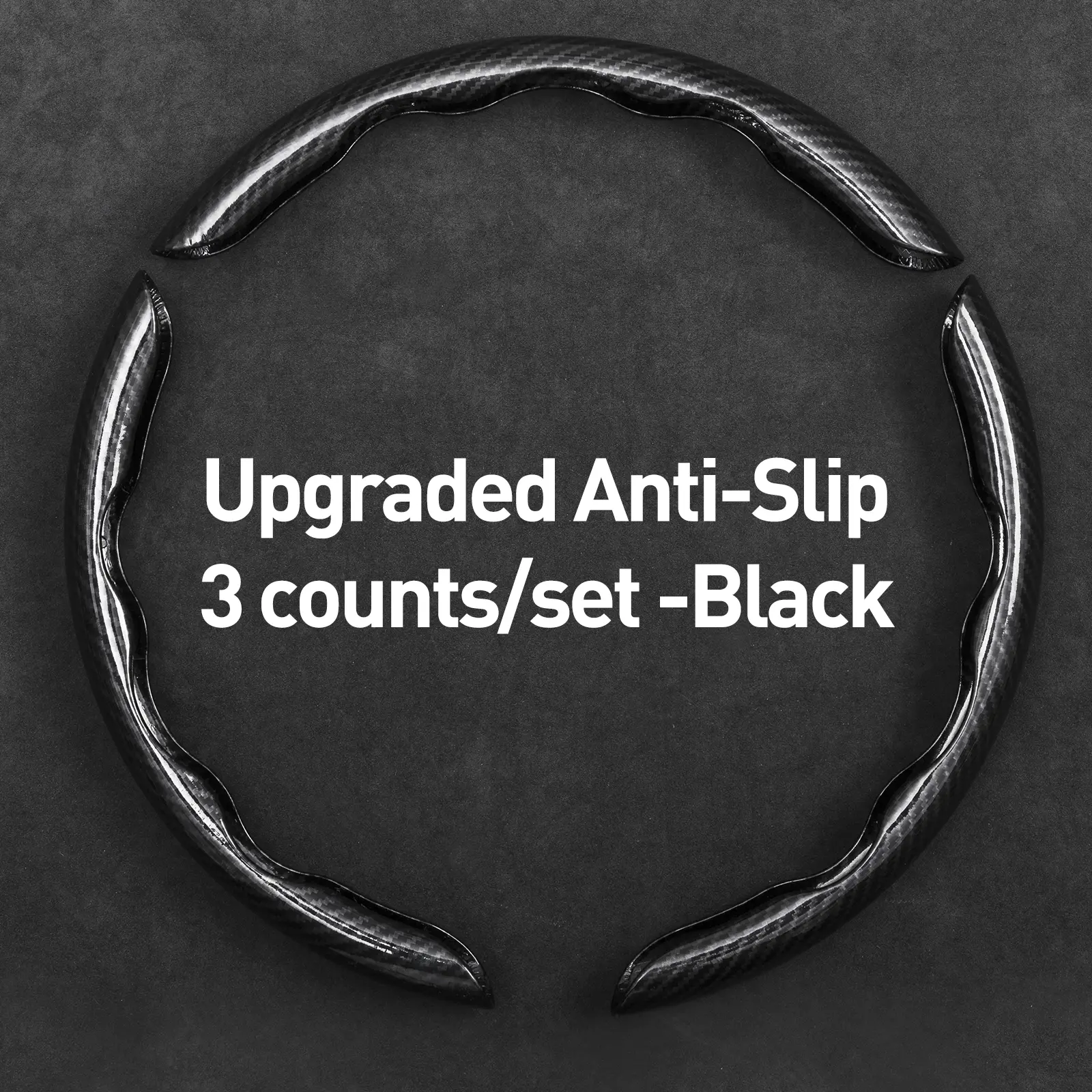 Upgraded Anti-Slip,3 counts/set -Black
