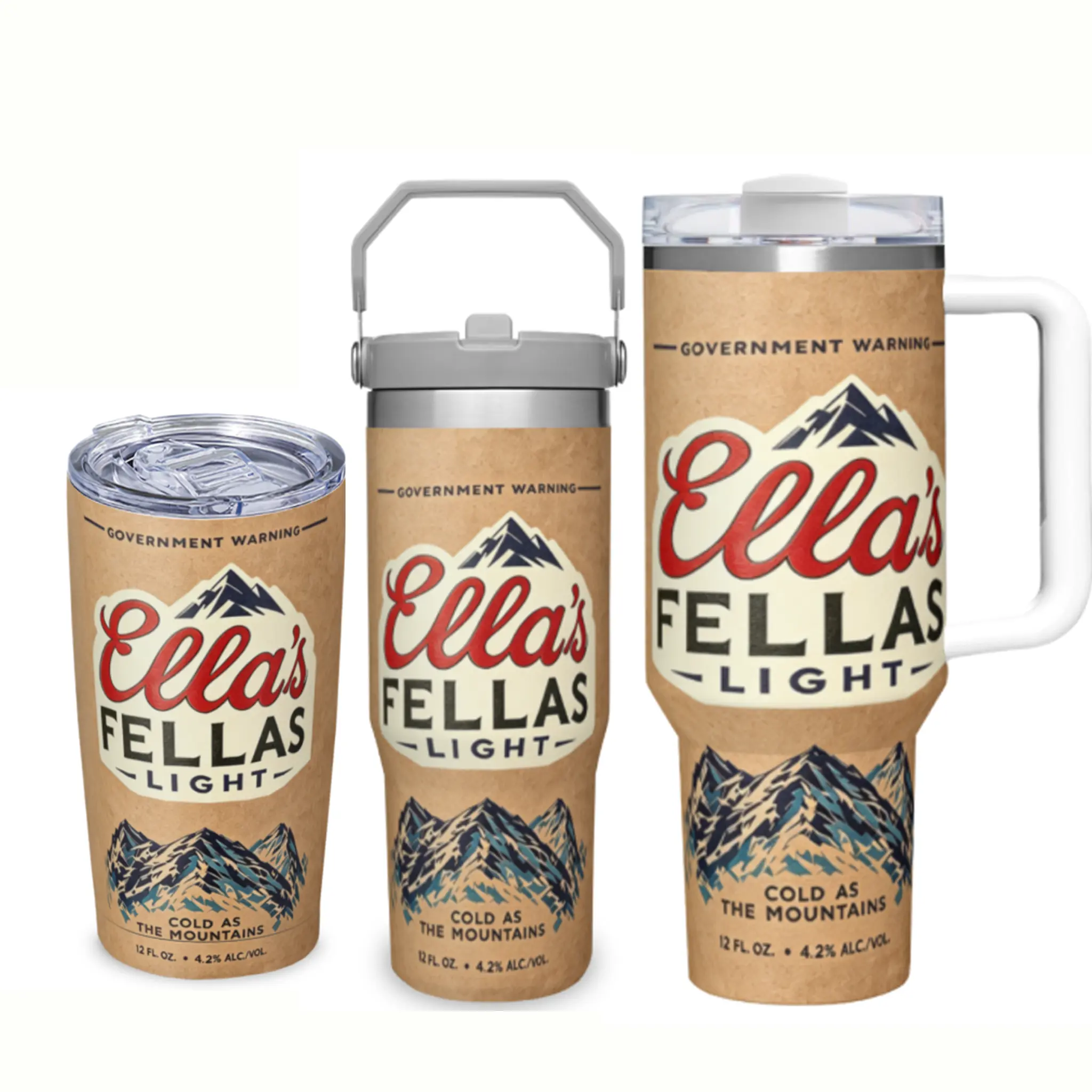 Retro Brewery Beer Can Tumbler | Ella’s Fellas Stainless Steel Insulated Mug, Keeps Drinks Ice Cold All Day, Perfect Gift For Beer Lovers,Custom Brewery Style Travel Mug