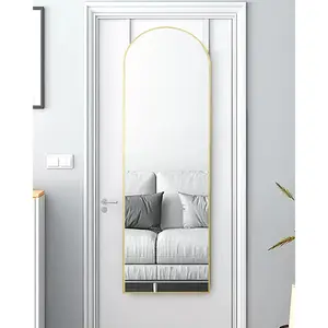 48"x14" Gold Full Length Mirror Door Hanging Over the Door Mirror for Bathroom Bedroom Living Room & Locker Room