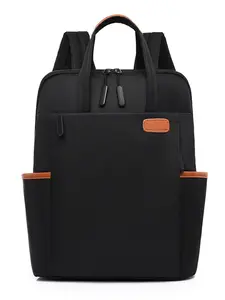 Women's Casual Durable Laptop Backpack, Laptop Work Bags, Large Capacity Travel Bag, Fits 14 Inch Laptops, Oxford Fabric Waterproof, Backrest Fits Suitcase Handle