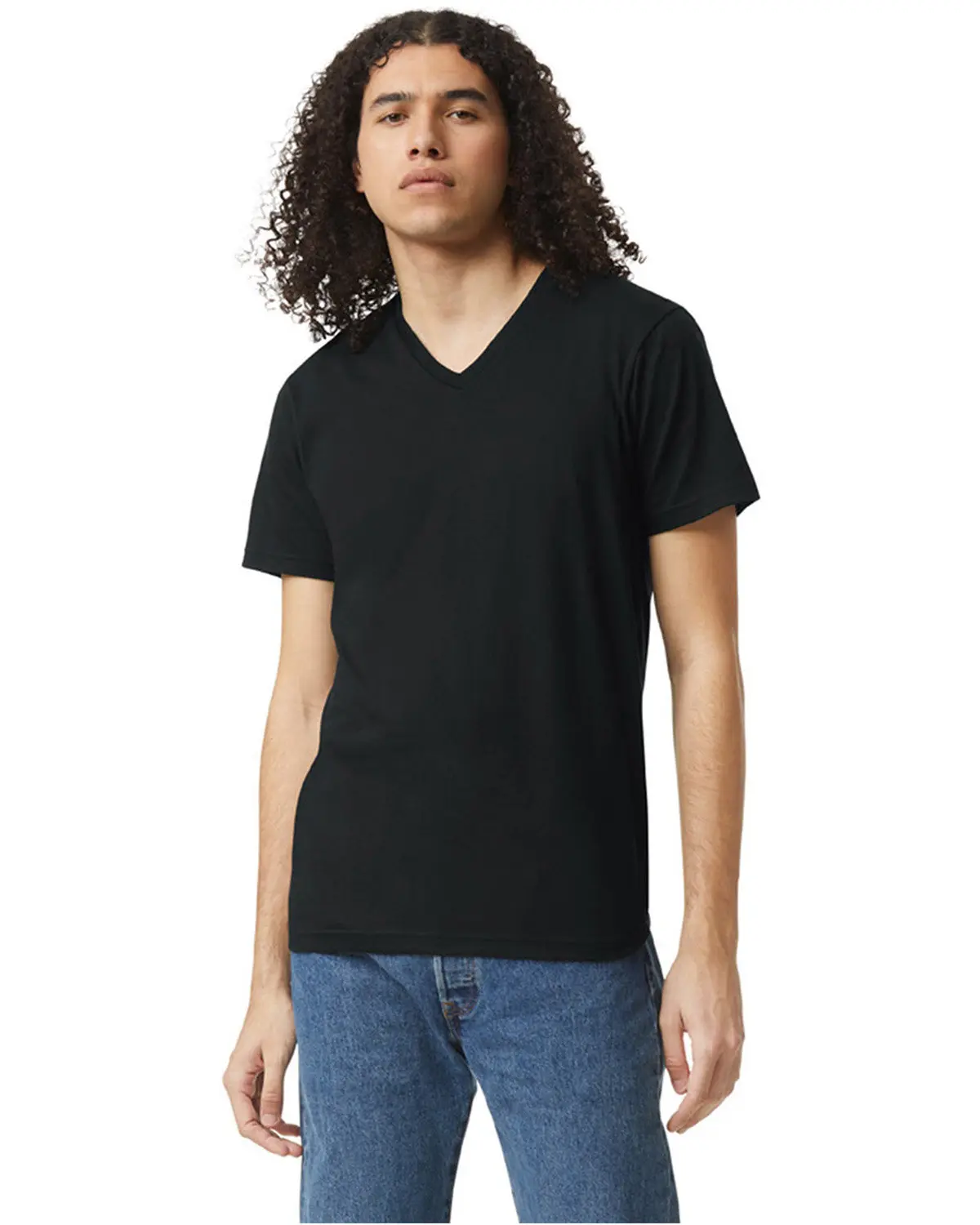 American Apparel Unisex CVC V-Neck T-Shirt Cotton Menswear