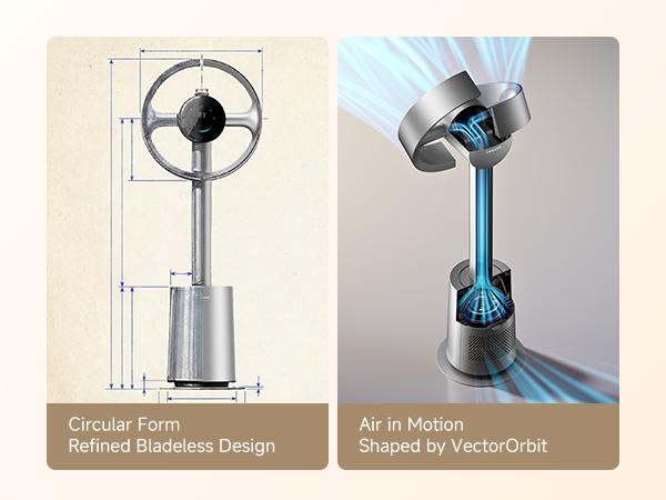 【Super Brand Day】DREAME MF10 Bladeless Tower Fan for Bedroom, Smart Standing Fan with 270° Spatial Airflow for Whole-Room Circulation, 59ft/s High Velocity, 10 Speeds 3 Modes, Temperature-Adaptive Airflow, MF10-Beige