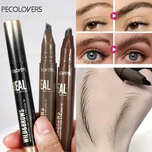 1PC Dual-Tip Brow Pencil with Multi-Bristle Brush Tips, Eyebrow thickener - Waterproof & Smudge-Proof Formula, 3D Fluff Technology for Instant Volume, Defined Brows & Hairline Filling, All-Day Wear - Multi-Color Options Black, Brown, Blonde
