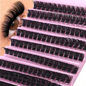 8-16mm Curl D DIY 200pcs Cluster Eye Lashes, 80D/40D Extensions Fluffy Volumized Individual False Eyelashes, Faux Mink Lashes, Cosmetic Makeup, Christmas gifts for ladies & false eyelashes