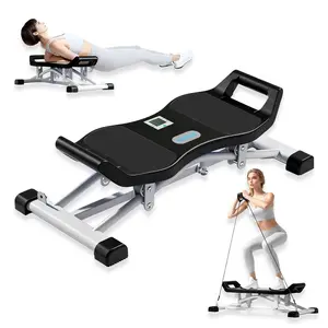 Foldable Ski Trainer Machine with Digital Display & Adjustable Resistance for Leg & Glute Workouts Compact Multifunctional Home Equipment