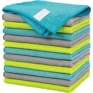 Microfiber Cleaning Cloth - Pack of 12, Multi-Functional Towels, Size: 12 x 16 in, Highly Absorbent Rags, Lint-Free, Streak-Free for Car, Kitchen, Home, Office