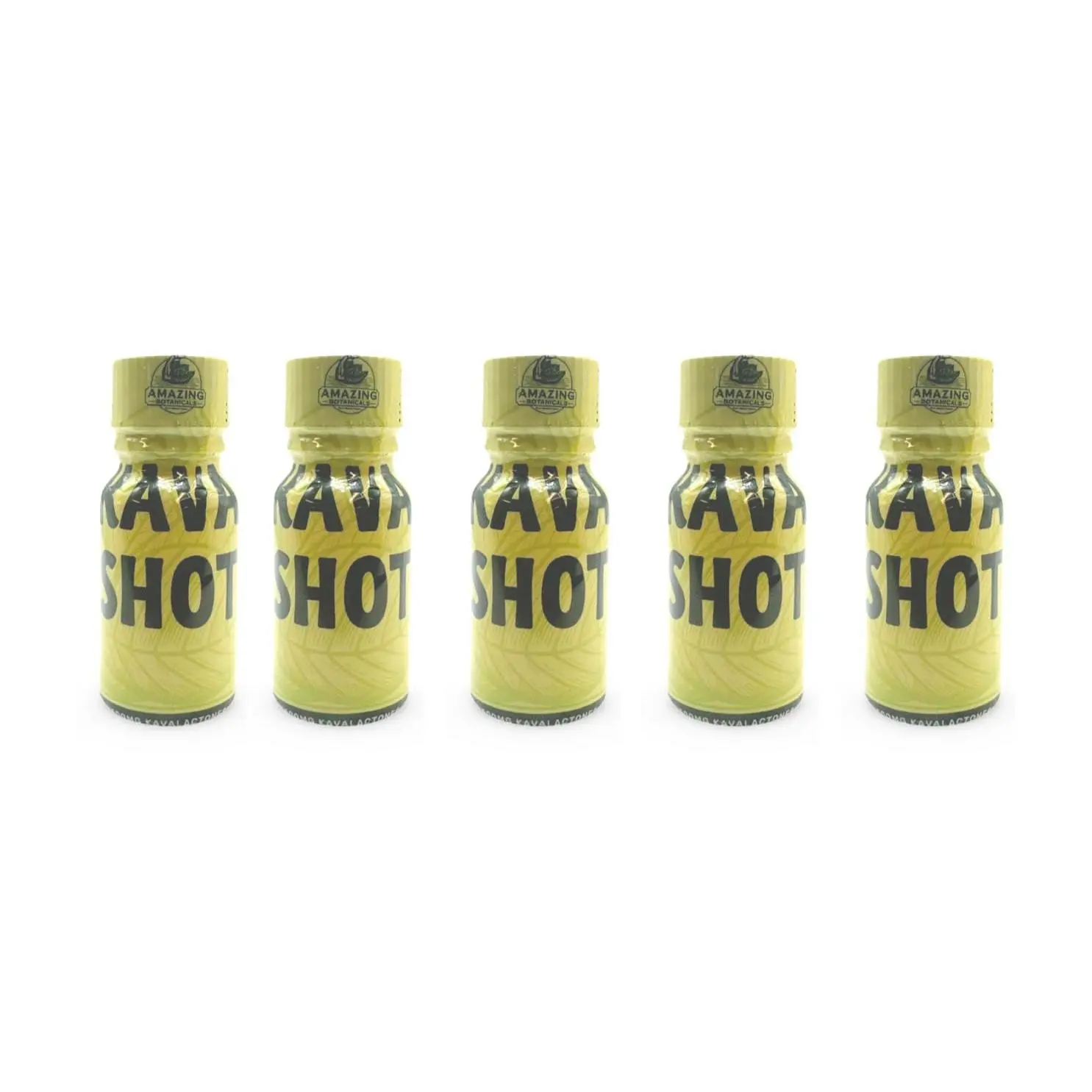 Amazing Botanicals KAVA Wellness Shot - Premium Kava Roots, 500mg Kavalactones, Original Flavor, Natural Herbal Blend, Vegan-Safe, Daily Calm Support, 5 Count, 10ml Edible Dietary Daily Supplement