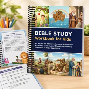 Bible Study Workbook for Kids Notbook: Lessons , Activities, Quizzes, and Questions to Deepen Your Faith (Spiral Bound) NotBook