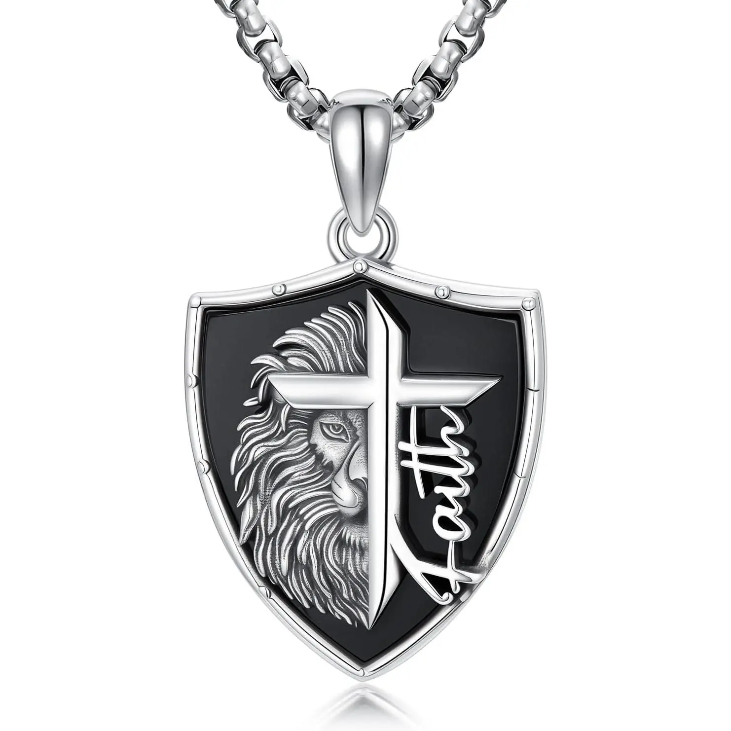 MEIDERBO Jewelry Lion Necklace for Men 925 Sterling Silver Lion Pendant Men of Faith Bible Christian Jewelry Gifts for Husband Brother trendy all-match jewelry men chain necklace daily party gift men woman gift california  jewelry divine  jewelry tiktoksh