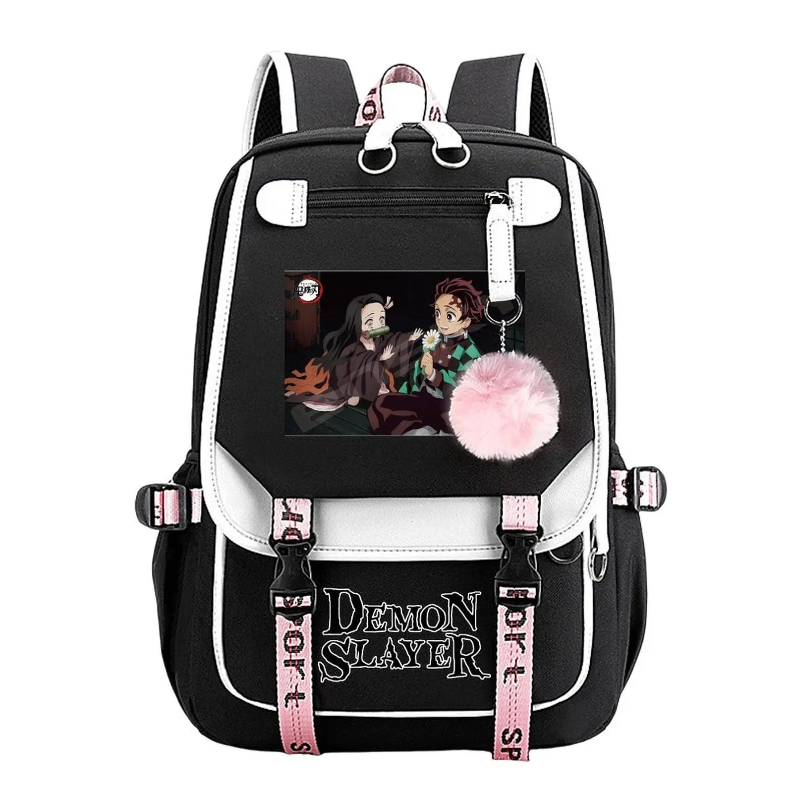 Demon Slayer Trendy Youth Backpack – Travel & School Bag,Laptop Backpack  Perfect for Commuting, Camping & Daily Use, Durable Large-Capacity Design, Best Gift for Boys & Girls 11.4''*18.1''