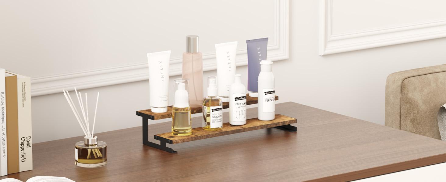 Lifewit Large Vintage Rustic Wooden Display Riser with Metal Holder, Organizer for Perfume, Cologne, Cosmetics, and Collectibles Shelf Rack Storage Unit Set Installation Lifewit Large Vintage Rustic Wooden Display Riser with Metal Holder, Organizer for Perfume, Cologne, Cosmetics, and Collectibles Shelf Rack Storage Unit Set Installation