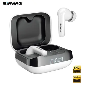 SIAWAG BTW78 True Wireless Bluetooth Earbuds, ENC Noise Cancelling, Battery Display, Hall Sensor, Dual Pairing, Comfortable Fit, IPX4 Waterproof, Long Battery Life, In-Ear Headphones for Gaming & Sports