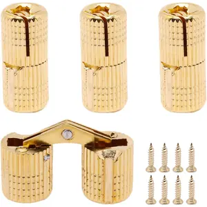 10mm Hidden Brass Barrel Hinges 180 Degree Opening Angle Cabinet Hinges for DIY Jewelry Box 1Hand