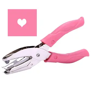1 Pack 6.3 Inch Length 1/4 Inch Diameter of Heart Shape Hole Handheld Single Paper Hole Punch, Puncher with  Soft Thick Leather Cover(Heart 1/4 inch)