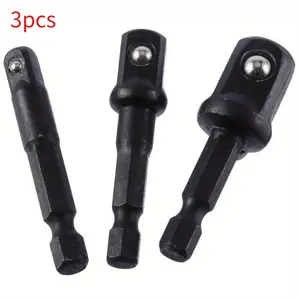 3 Pcs Black steel ball post ball post socket adapter hexagon to square head socket adapter.