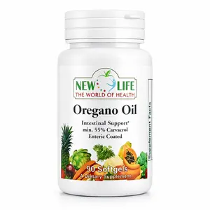 New Life Natural Oregano Oil Dietary Vitamin Softgels, 181mg with Ginger & Fennel, 90 Capsules for Intestinal Support, Antioxidant Properties & Detoxifying Benefits